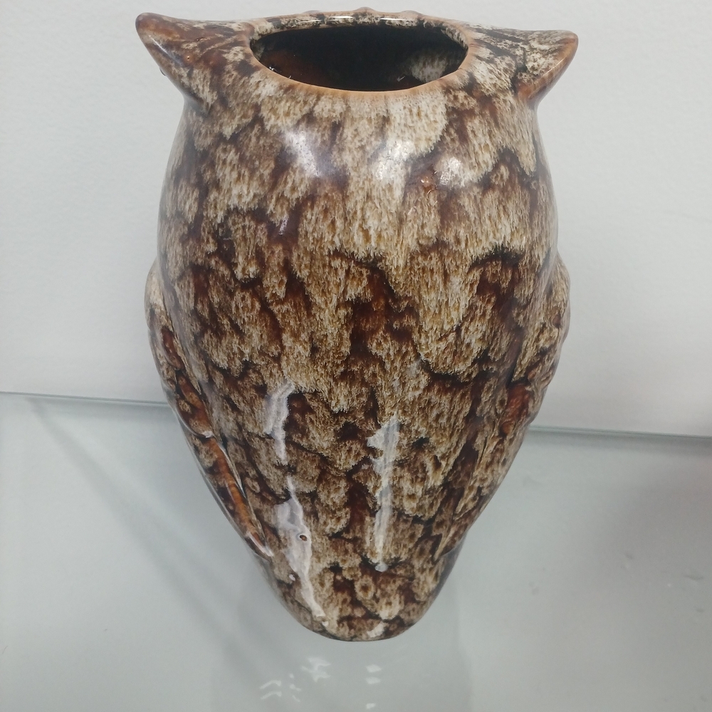 Owl Vase Glazed Ceramic Elegant Expressions Hosley Bird Decor 8.75" - Picture 3 of 5